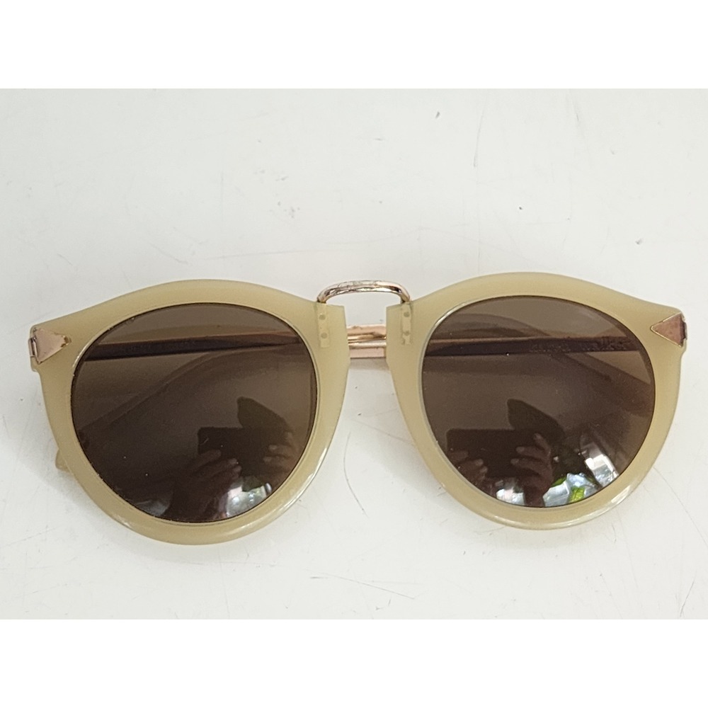 Karen Walker Harvest Sunglasses Beige Gold Round Cat Eye Frames